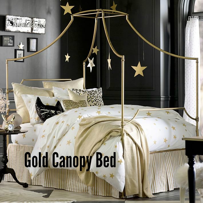 Gold Canopy Bed: I like how the bed is colorful yet itâ€™s still ...